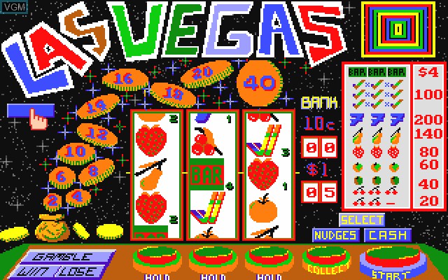 Menu screen of the game Las Vegas on Commodore Amiga