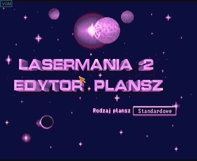 Menu screen of the game Laser Mania 2 on Commodore Amiga