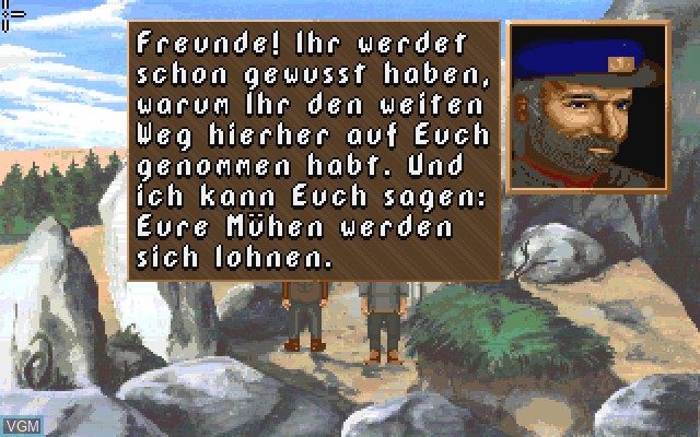 Menu screen of the game Schatz im Silbersee, Der on Commodore Amiga