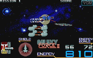 In-game screen of the game Galaxy Force II on Commodore Amiga