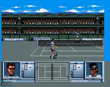 In-game screen of the game 3D World Tennis on Commodore Amiga