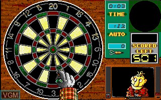 In-game screen of the game Wacky Darts on Commodore Amiga