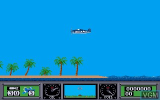 In-game screen of the game Wings of Fury on Commodore Amiga