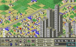In-game screen of the game A-Train on Commodore Amiga