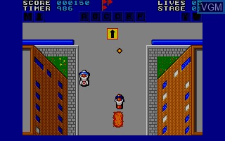 In-game screen of the game Action Fighter on Commodore Amiga