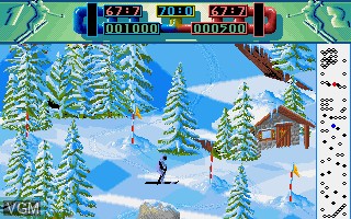 In-game screen of the game Advanced Ski Simulator on Commodore Amiga