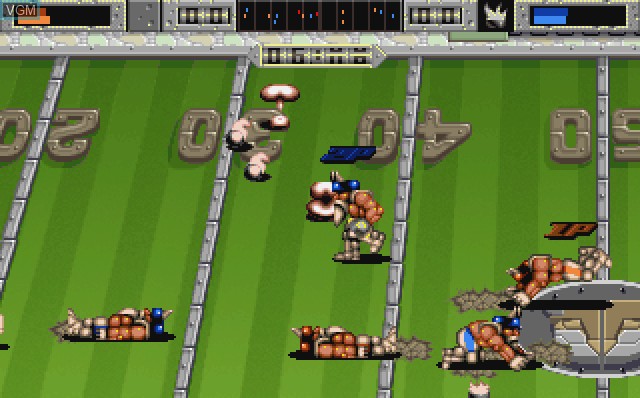 In-game screen of the game Brutal Football on Commodore Amiga