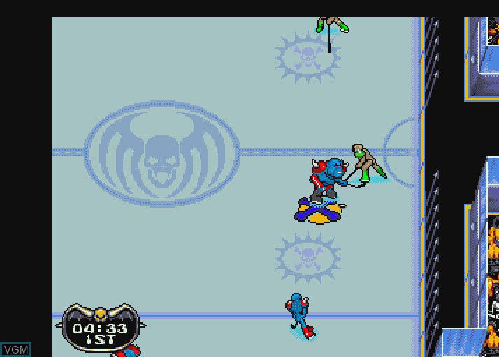 In-game screen of the game Mutant League Hockey on Commodore Amiga
