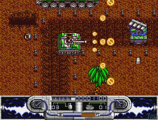 In-game screen of the game Blazing Thunder on Commodore Amiga
