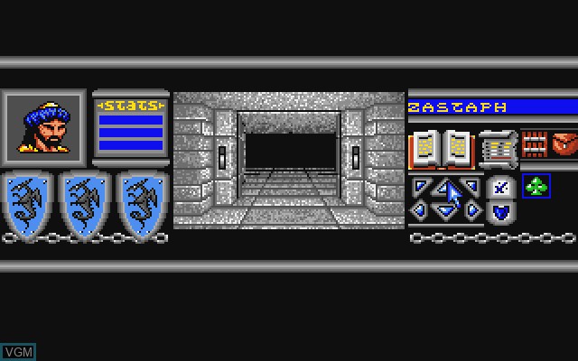 In-game screen of the game Bloodwych on Commodore Amiga