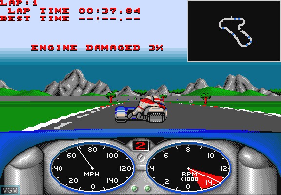 In-game screen of the game Combo Racer on Commodore Amiga