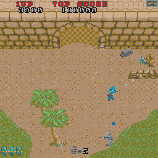 In-game screen of the game Commando on Commodore Amiga