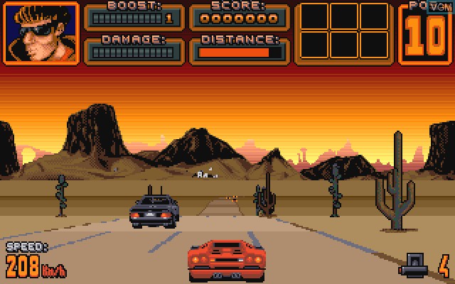 In-game screen of the game Crazy Cars III on Commodore Amiga