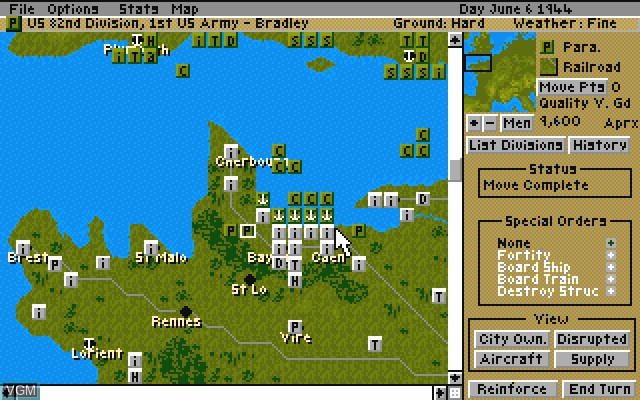 In-game screen of the game D-Day The Beginning of the End on Commodore Amiga