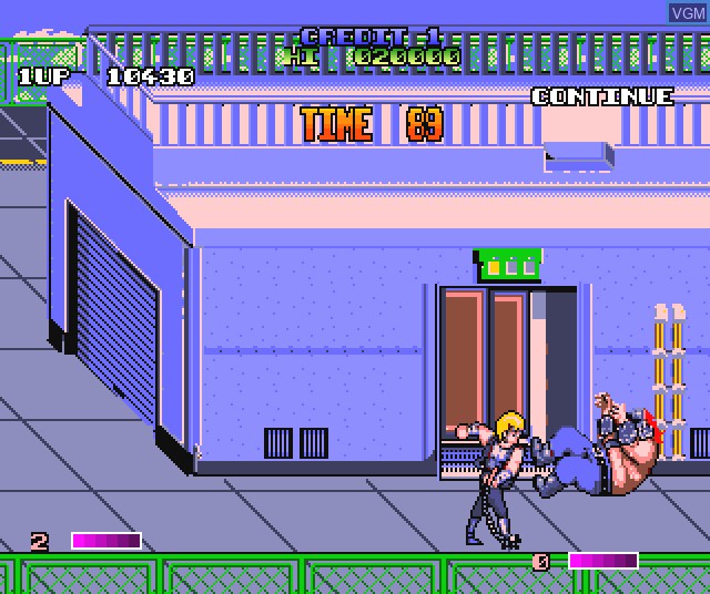 In-game screen of the game Double Dragon II on Commodore Amiga