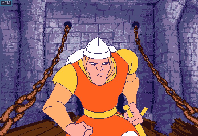 In-game screen of the game Dragon's Lair on Commodore Amiga
