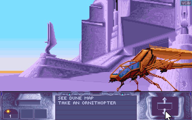 In-game screen of the game Dune on Commodore Amiga