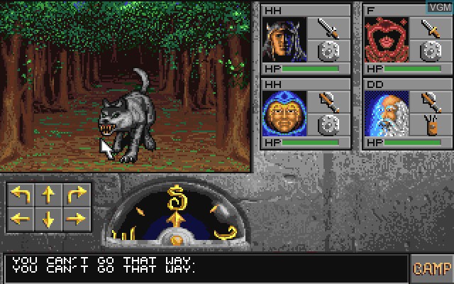 In-game screen of the game Eye of the Beholder II on Commodore Amiga