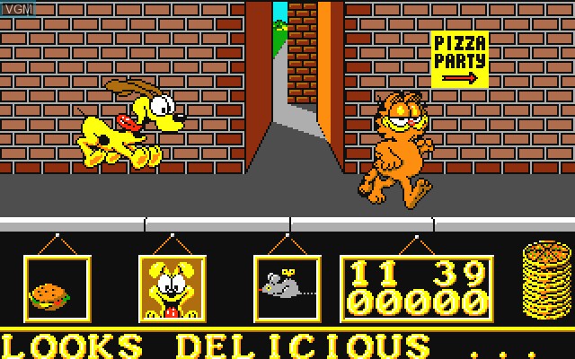 In-game screen of the game Garfield - Big Fat Hairy Deal on Commodore Amiga