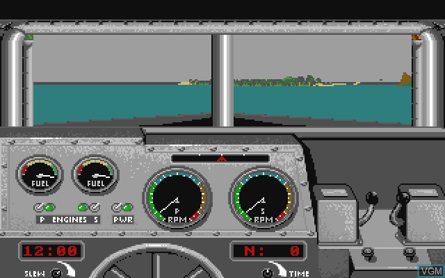 In-game screen of the game Gunboat on Commodore Amiga