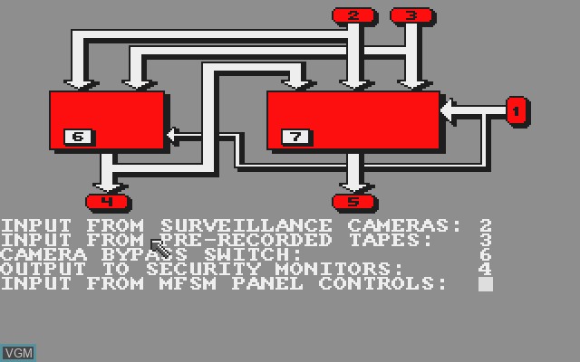 In-game screen of the game Hacker on Commodore Amiga