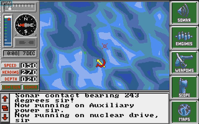 In-game screen of the game Hunt for Red October, The on Commodore Amiga