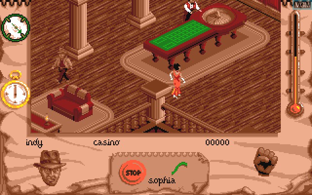 In-game screen of the game Indiana Jones and the Fate of Atlantis - The Action Game on Commodore Amiga