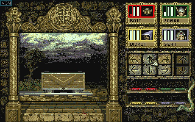 In-game screen of the game Knightmare on Commodore Amiga