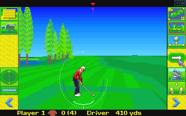 In-game screen of the game Micro Prose Golf on Commodore Amiga