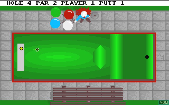 In-game screen of the game Mini Golf on Commodore Amiga