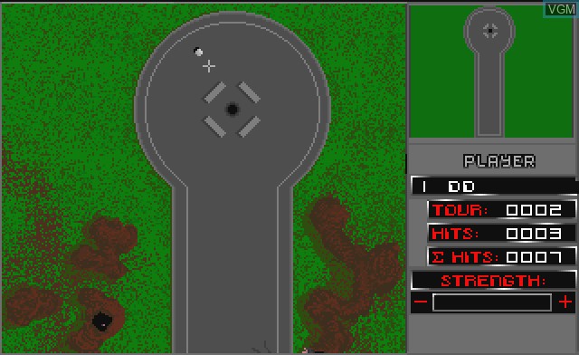 In-game screen of the game Mini Golf Plus on Commodore Amiga