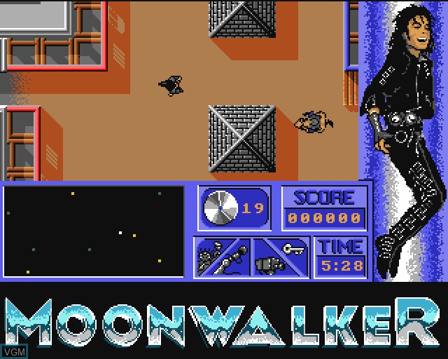 In-game screen of the game Moonwalker on Commodore Amiga