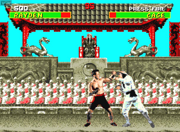 In-game screen of the game Mortal Kombat on Commodore Amiga