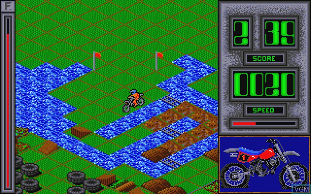 In-game screen of the game Motorbike Madness on Commodore Amiga