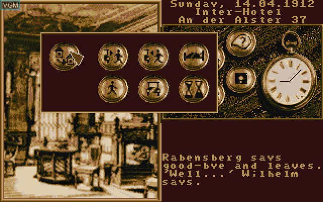 In-game screen of the game Mystery of the Mummy on Commodore Amiga