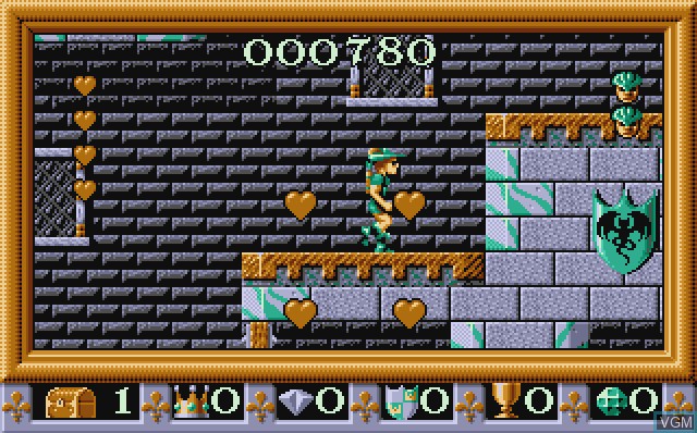 In-game screen of the game Robin Hood - Legend Quest on Commodore Amiga