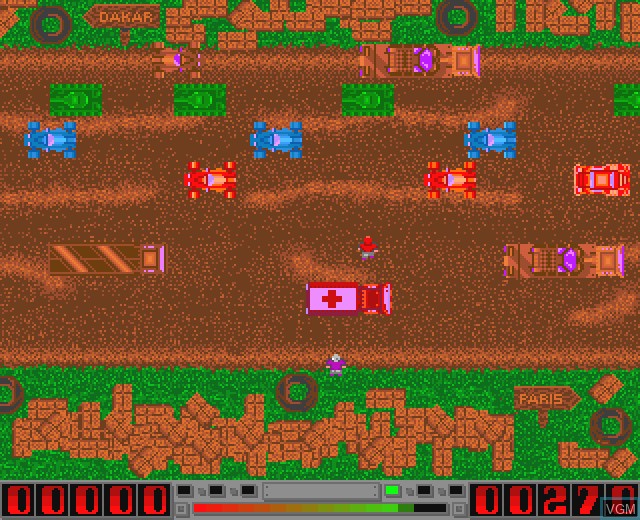 In-game screen of the game Rush Hour on Commodore Amiga
