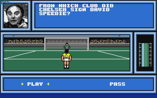 In-game screen of the game Saint & Greavsie on Commodore Amiga