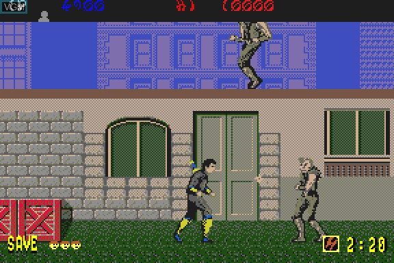 In-game screen of the game Shinobi on Commodore Amiga