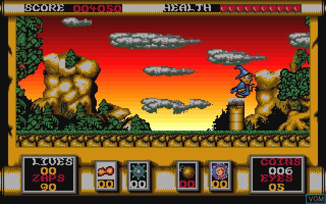 In-game screen of the game Spellfire the Sorcerer on Commodore Amiga