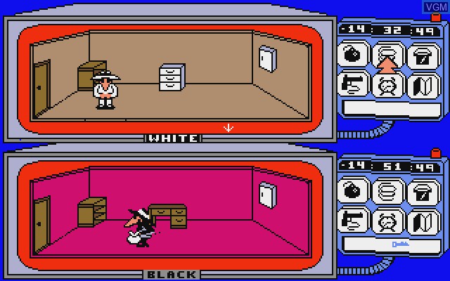 In-game screen of the game Spy vs Spy on Commodore Amiga