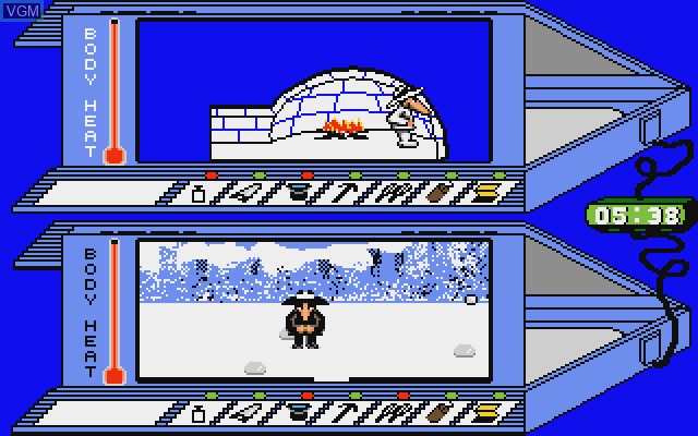 In-game screen of the game Spy vs Spy 3 - Arctic Antics on Commodore Amiga