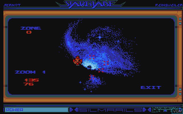 In-game screen of the game Starblade on Commodore Amiga