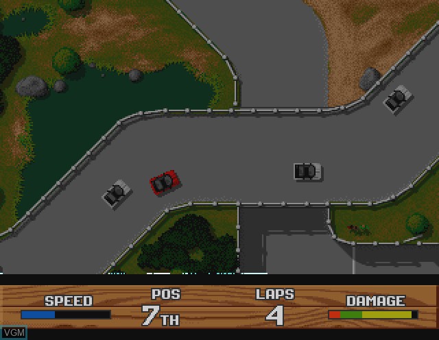 In-game screen of the game Super Cars II on Commodore Amiga
