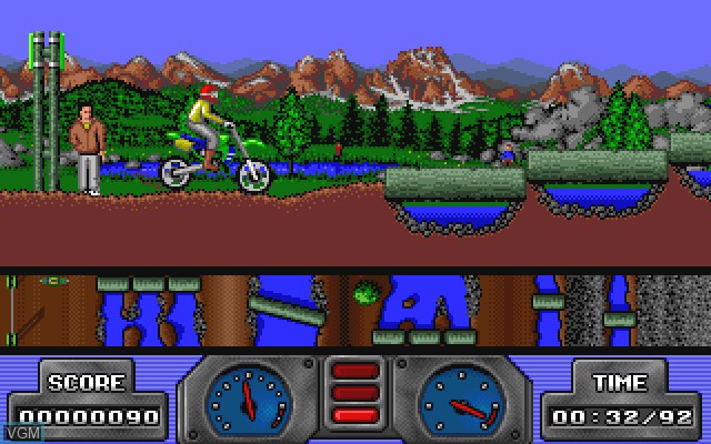 In-game screen of the game Super Scramble Simulator on Commodore Amiga