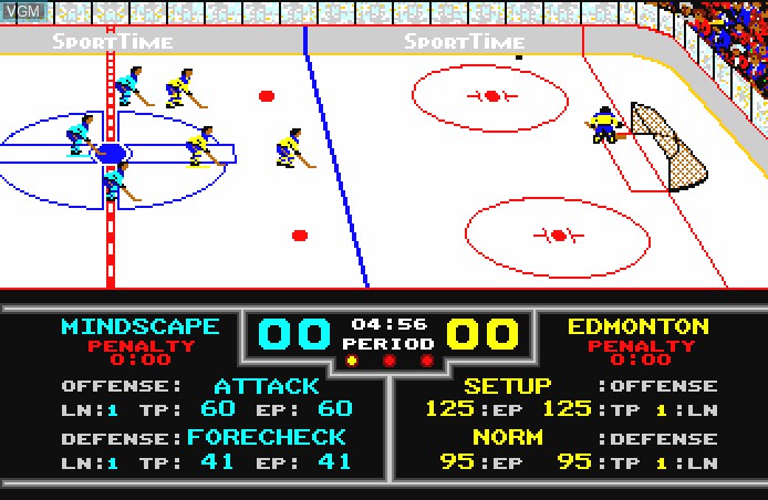 In-game screen of the game Superstar Ice Hockey on Commodore Amiga