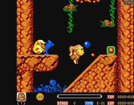 In-game screen of the game Toki on Commodore Amiga