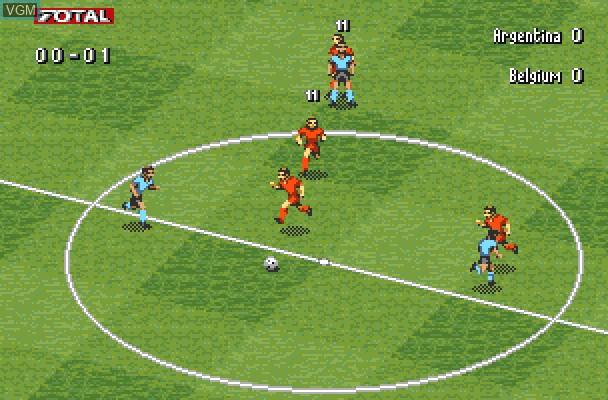 In-game screen of the game Total Football on Commodore Amiga