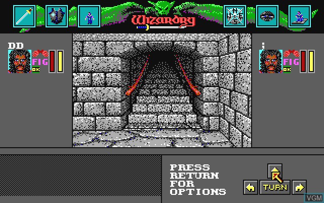 In-game screen of the game Wizardry 6 - Bane Cosmic Forge on Commodore Amiga