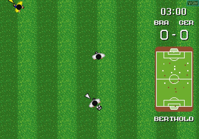 In-game screen of the game World Championship Soccer on Commodore Amiga